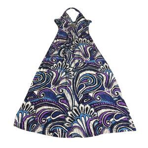 Vintage Y2K INC Maxi Dress S Halter Paisley Medallion Stretch Babydoll Boho 90s